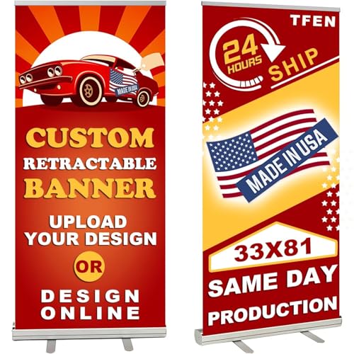 TFEN Custom Aluminum Retractable Banner (33" × 81"), Roll up