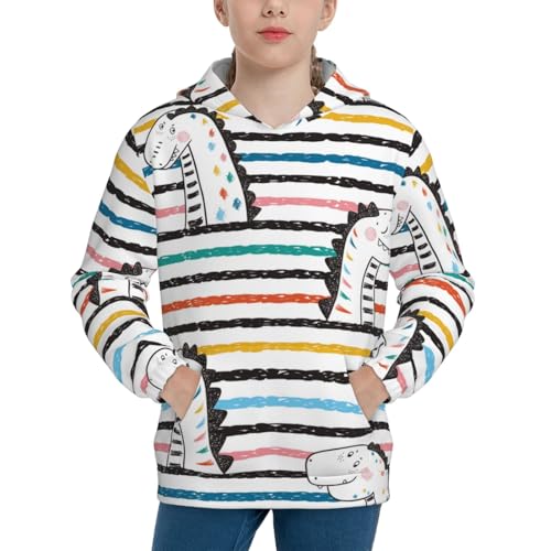 Cartoon Dinosaurs Kid Hoodies Boys Sweatshirts Girls Pullover with Pocket