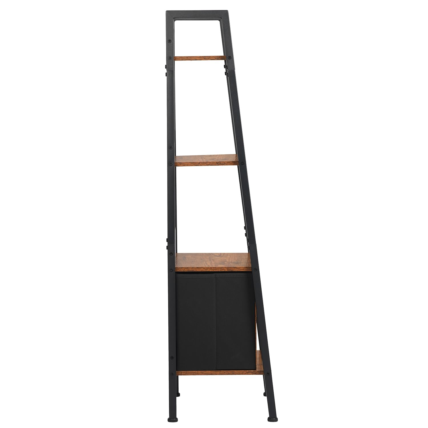 FurnitureR Étagères pour Chambres d'enfants, Étagère à 4 Niveaux avec Tiroirs en Non-Tissé pour Livres et Jouets, Présentoir et Organisateur de Livres, pour Chambre Coin Lecture, 42 x 29 x 110 cm