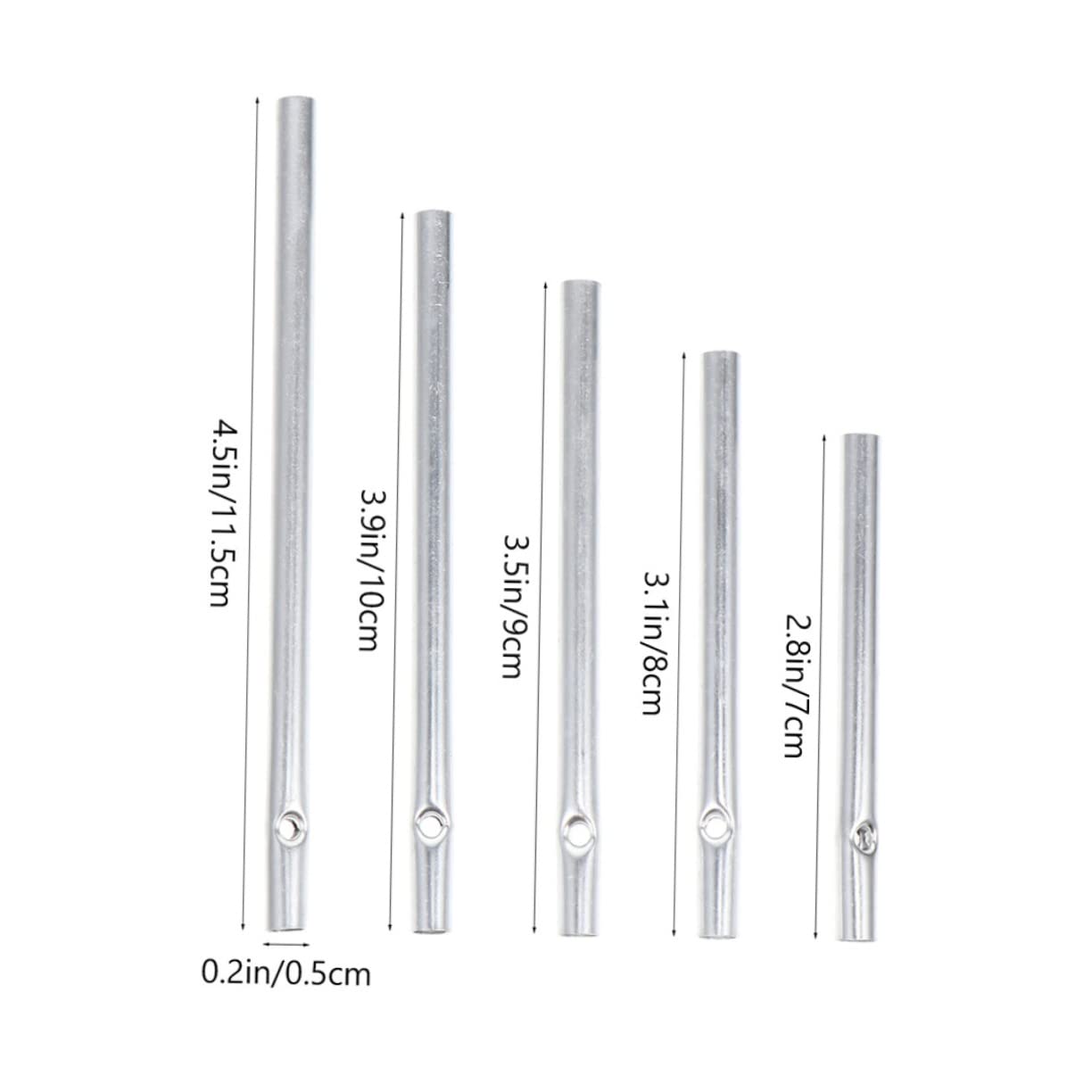 BESPORTBLE 200stücke Aluminium Windspiel Röhren DIY Windspiel Materialien Für Junge Mädchen Kindergarten Bastelbedarf Für Kreative Projekte Und