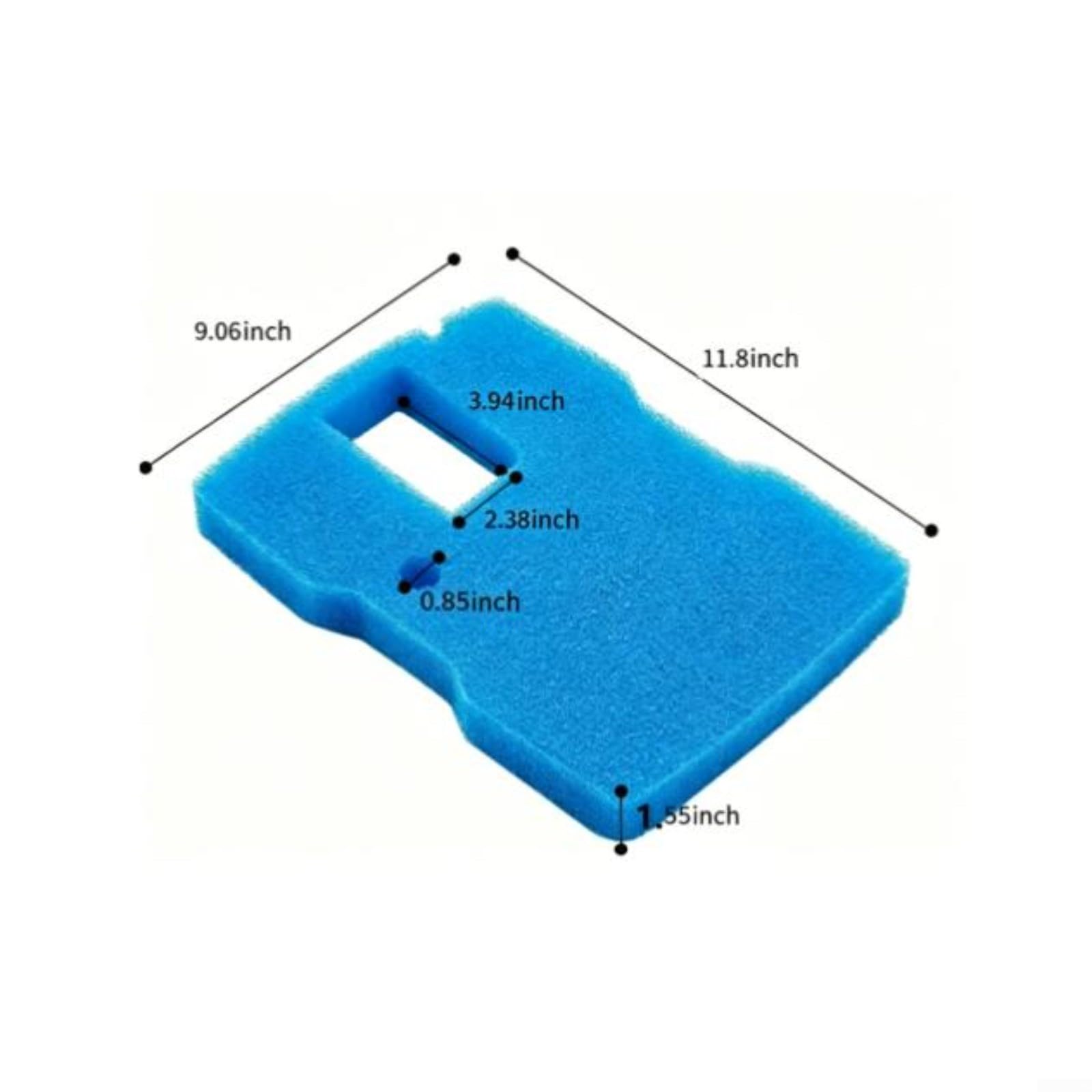 Paquete de 3 almohadillas de esponja para filtro de estanque CUF-6000, 11.8 x 9 x 1.8 pulgadas, repuesto para bombas de 660 GPH, filtración azul reutilizable para medios (6 piezas)