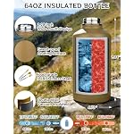 COOLYARD Half Gallon Water Bottle Insulated with Sleeve-64 oz Stainless Steel Water Jug with Strap Paracord Handle Metal Sport GYM Water Bottles for Men Women Hunting Hiking Travel Biking Camo CP - Image 2