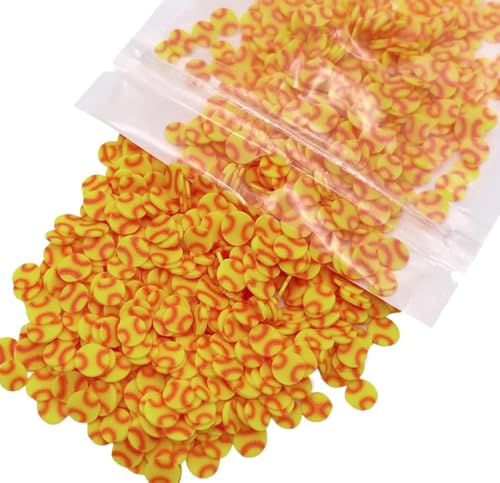 10 Gram Softball Clay 5mm Slices KRUPOVIUS, Yellow Ball Sports Mom Love Polymer Clay, Softball Slime, Nail Art Faux Craft, Softball Sprinkle