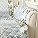 Great Bay Home Reversible Patchwork Recliner Cover - Washable Slipcover Furniture Protector with Elastic Straps - Perfect for Kids & Pets - Box-Stitched Detail (Grey)