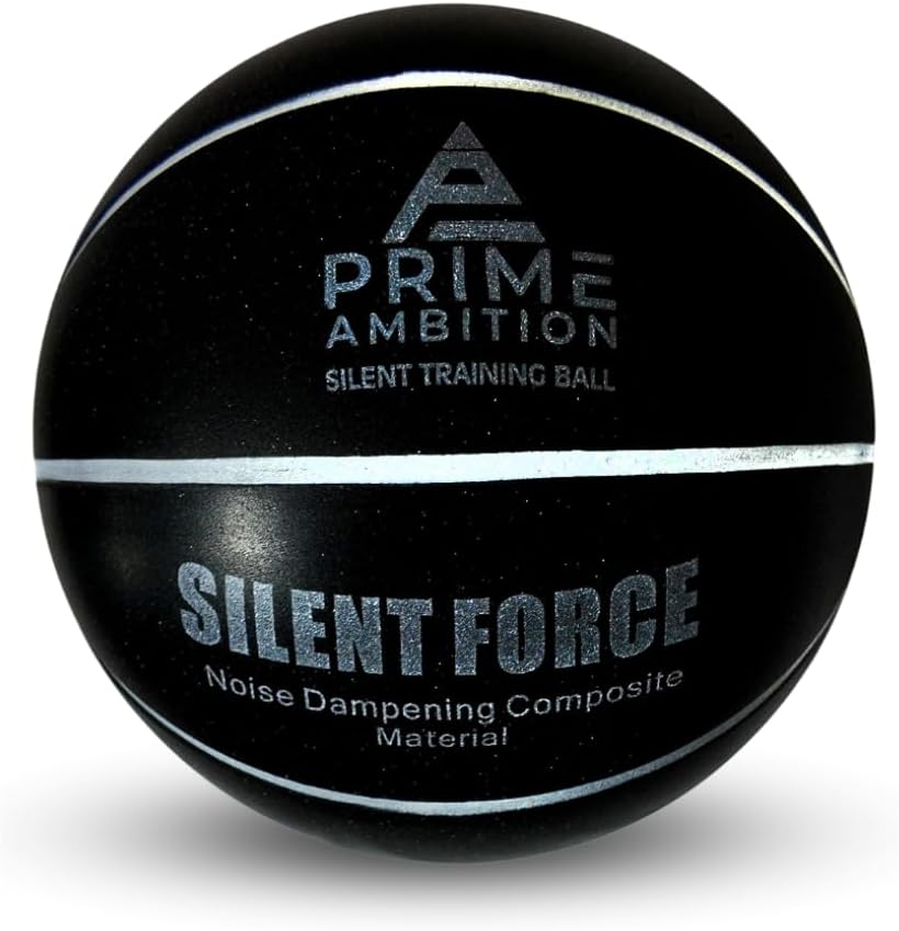 Silent Basketball Size 7 – Quiet Indoor Dribbling Airless Training Ball – Noiseless PU Foam Practice Basketball for Apartments, Homes, Skills Training & Late-Night Drills (29.5”)
