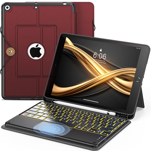 INFILAND (CtBh) iPad 9/8/7 10.2C`pL[{[hP[X 7FobNCg & xgbNpbh X O\ȃtH_[X^C L[{[hP[X yVz_[t (02-o[K