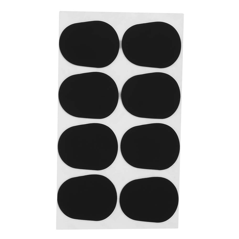 8 szt. poduszka do ustnika, 0,8 mm / 0,3 mm / 0,5 mm gumowa saksofon klarnet ustnik naszywki poduszki (czarne) (0,8 mm)