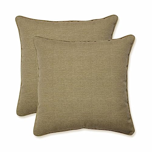 Pillow Perfect Monti Chino Solid Indoor/Outdoor Throw Pillow Plush Fill, Weather and Fade Resistant, Throw - 18.5