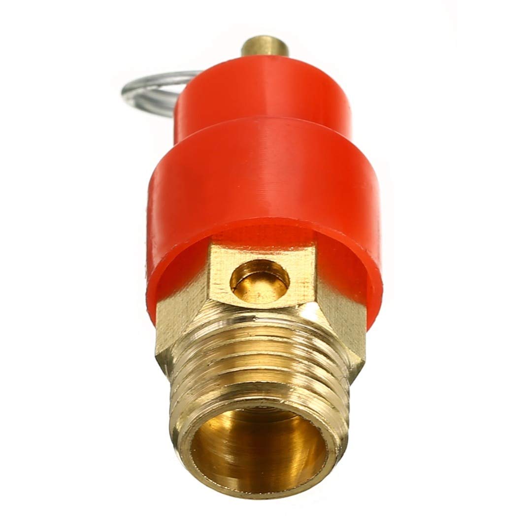 70 PSI Brass Safety Relief Valve - 1/4" NPT For Air Compressor Tanks, Pop-Off Pressure Valve