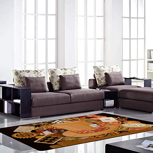 Tapis de salon Steampunk isolant en velours corail doux 203x147 - 5