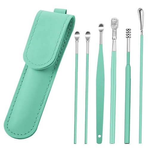 Ear Wax Removal Kit - Ear Cleaning Tool Set,Spiral Design Canal Cleaner Stainless Steel,Portable Ear Cleaner Earwax Removal Tools for Home Traveling -  AOSPRco