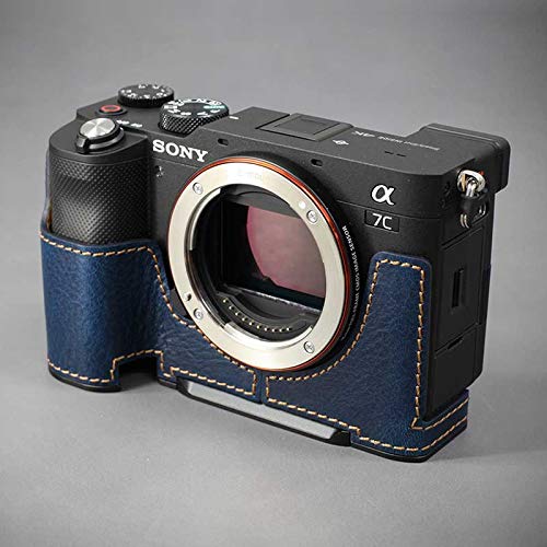 【日本正規販売店】 LIM'S SONY α7C 専用 イタリアンレザー カメラケース Navy ネイビー メタルプレート 高級 本革 おしゃれ かっこいい SY-A7CDNY リムズ