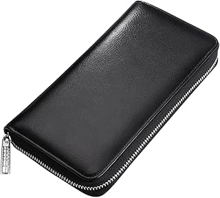 Carteira Zip Carteira De Bolso Carteira De Cartão De Crédito Bloqueio De Carteira Organizadora De Crédito Carteiras Para Homens Carteira De Couro Com Zíper Carteira De Couro Longo