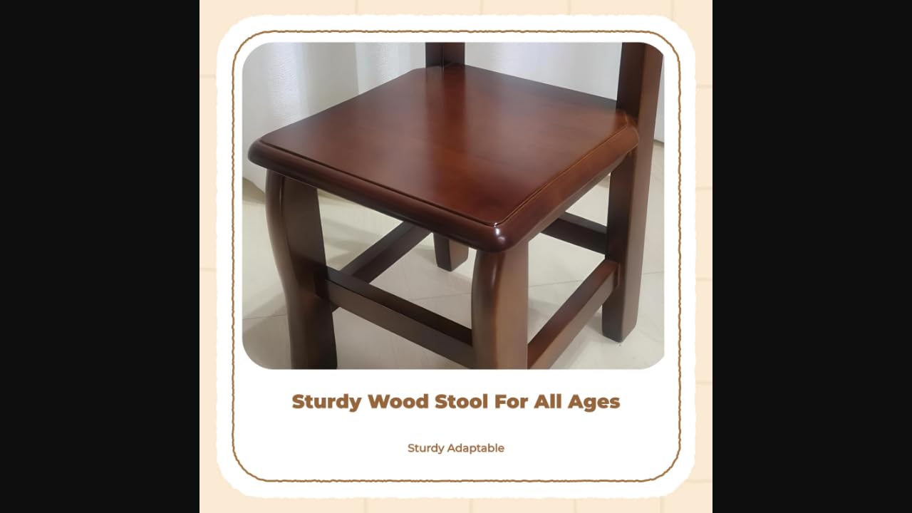 Enakshi® Hardwood Wood Step Stool, Kids Chair, Foot Stool, Living Room, Sturdy, Easy to Carry Walnut 30cm|Home & Garden | Furniture | Sofas Loveseats & Chaises-image-17