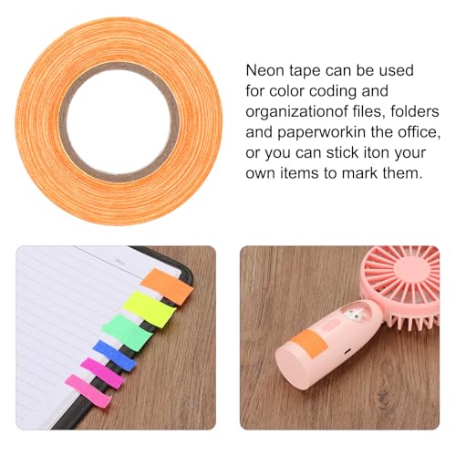 Image of PATIKIL Neon Gaffer Cloth Tape, 0.8 Inch x 65.6 Feet Colored Cotton Glow Tape Markers Fluorescent Blacklight Glow in The Dark Reflect Tape Stickers for Party Decorations, Orange