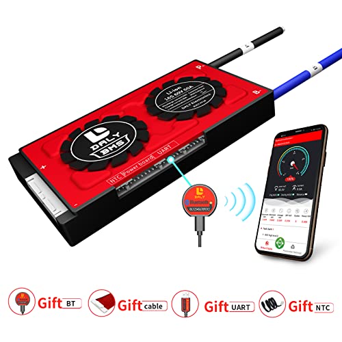 DALY Smart BMS Li-ion 16S 60V 60A with Visible Data Monitoring App Bluetooth Module, UART Communication for Rated 3.7V Lithium Battery Pack Management(Smart BMS,60A)3