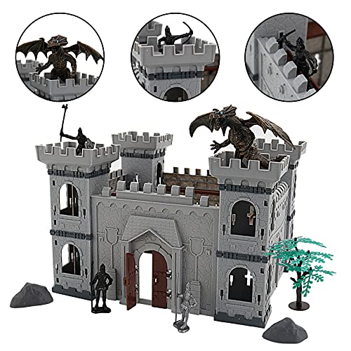 deAO 76-teiliges Antikes Militär Spielset - Burg, Soldaten, Schildwagen, Leiter, Fliegender Drache und… – Bild 5