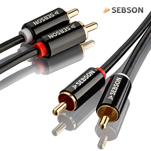 SEBSON Tulp Audio Kabel 5m, 2 mannelijk naar 2 mannelijk RCA Stekker, AUX Audio Kabel voor Stereo systemen, Versterker, Thuisbioscoop en Hifi Systemen - Image 3