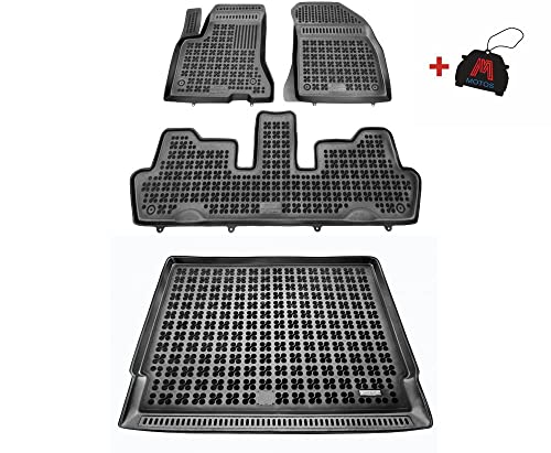 Ensemble de Tapis de Sol et Tapis pour Citroen C4 Grand Picasso I Version 5 Places, Version à 7 Places (troisième rangée de sièges repliée), 2006 - 2013 / pour Peugeot 5008 I, 2009 - 2017 Cover