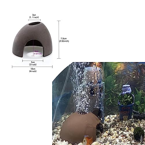 Image of Aquarium Decorations Ceramic Cave Betta Fish Tank Aquatic Pets to Rest Fishes Hiding Shelter Breeding Tube