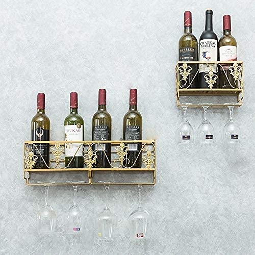 Botellero de Hierro para Colgar, Estante para Copas de Vino Minimalista Moderno, Estante Alto, Estante para vinos, Pared Invertida, Estante para vinos para Colgar en la Pared (Colo