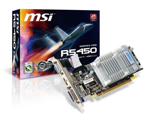 Carte Graphique MSI R5450-MD512H avec mémoire GDDR3 et interface PCI Express x16 PC