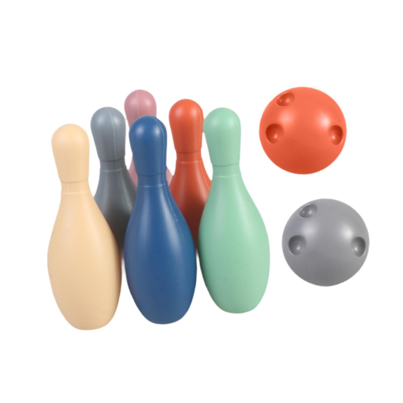 Set da Bowling per Bambini con 6 Birilli e 2 Palle, Giocattolo Sportivo, Gioco interattivo all'aperto per Lo Sviluppo delle capacità motorie, Senza Numero