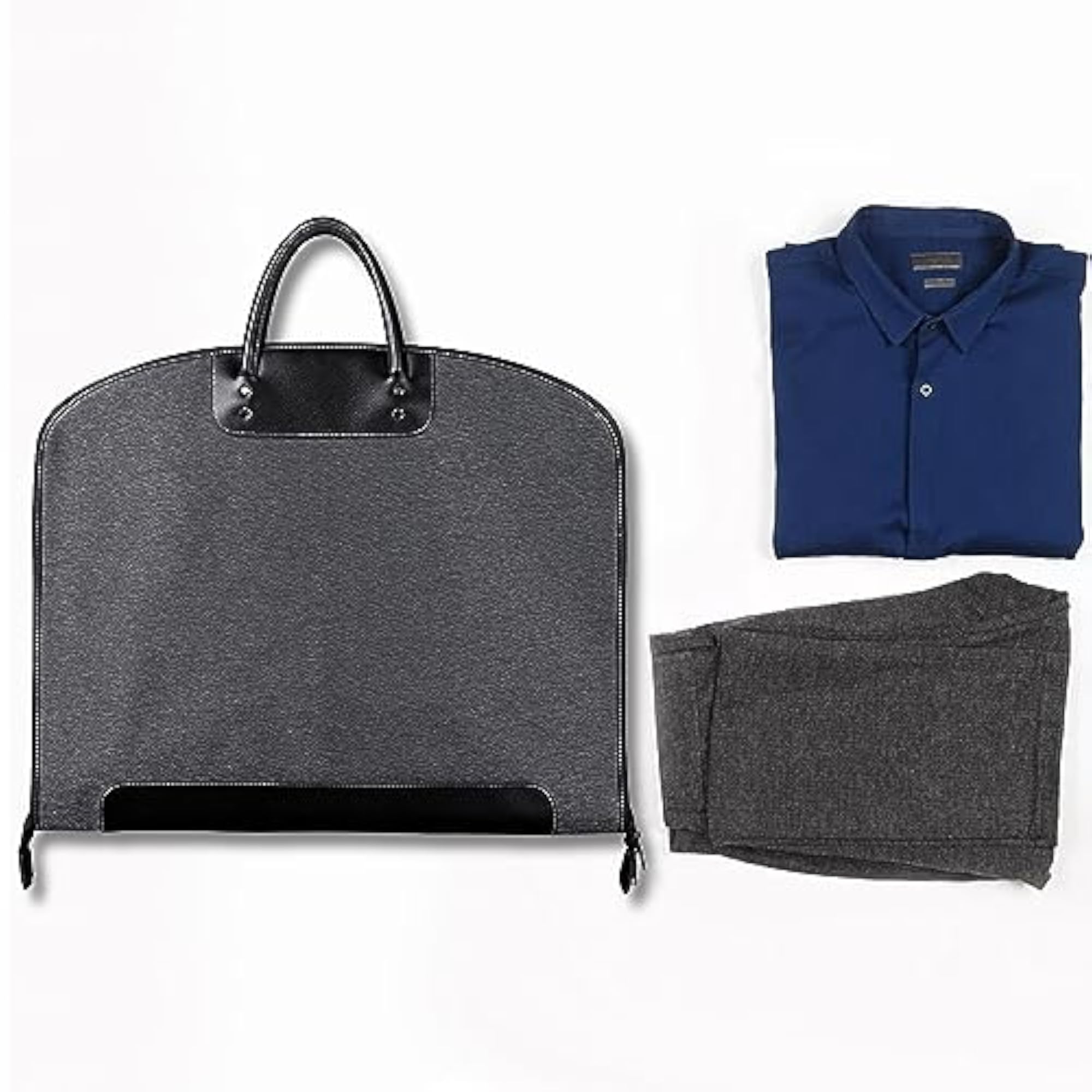 Suit Bag Foldable Hanging Garment Bag for Jackets and Coats, Black