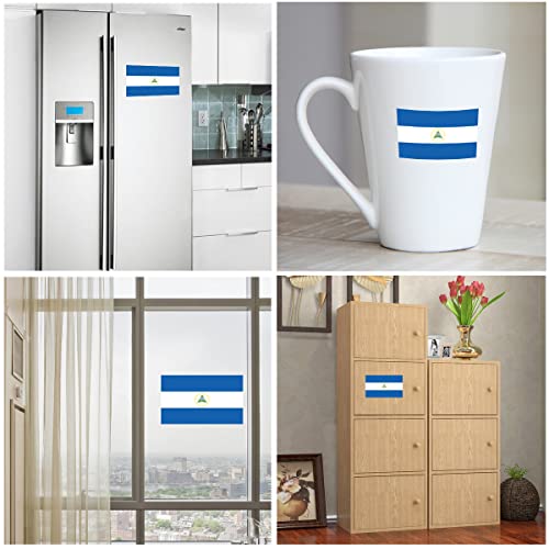 Image of QQSD Nicaragua Flag Sticker Nicaraguan Decal in Multiple Sizes, 3 Pack, 11.7 x 8.3 Inches