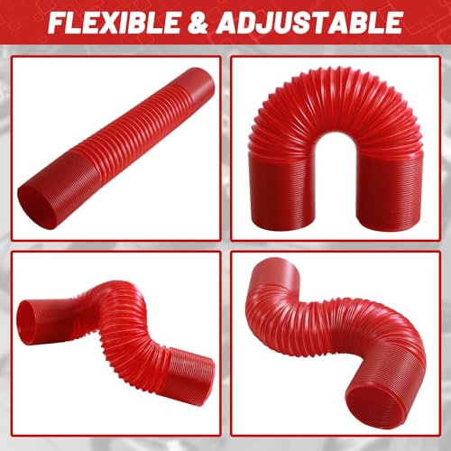 Image of 3 Inch Cold Air Intake Pipe: Universal Flexible Duct with Length from 10 inch to 40 inch for Customize Air Intake System Hose Tube (Red)
