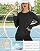Rapbin Summer Breathable Athletic Shirt Women Long Sleeve Lighgweight Sun Shirt for Outdoor Activities Black XL
