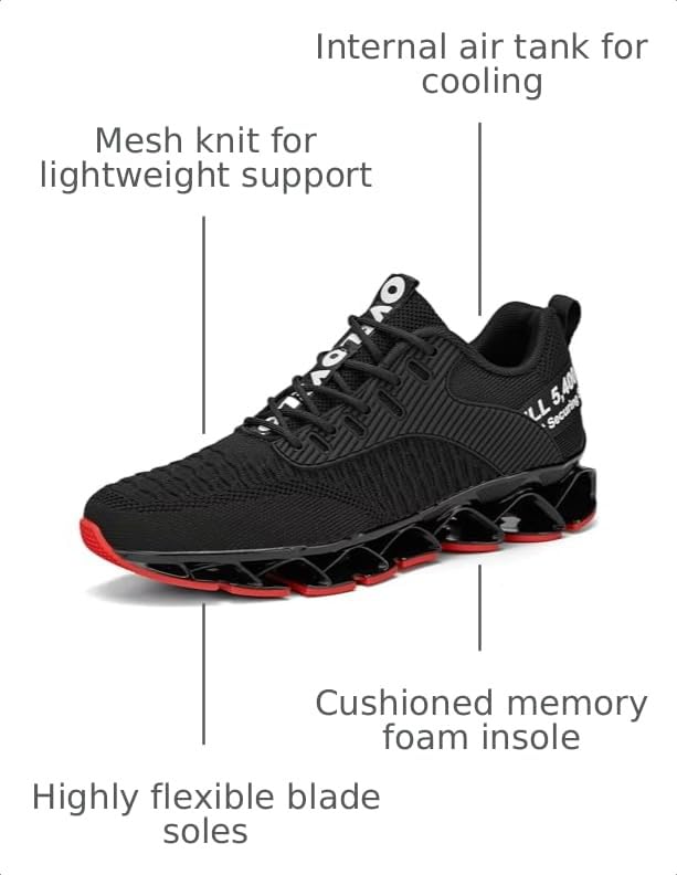 Image of Vooncosir Men's Fashion Sneakers Breathable Mesh Running Shoes Blade Non Slip Soft Sole Casual Athletic Walking Shoes
