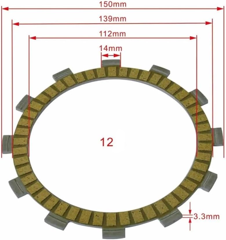 Clutch Friction Disc Plate Kit 8+1 Pcs Motocycle Fibrous Clutch Discs Plates For TL1000R 1998-2000 For TL1000S 1999-2000 For TL 1000 TL1000