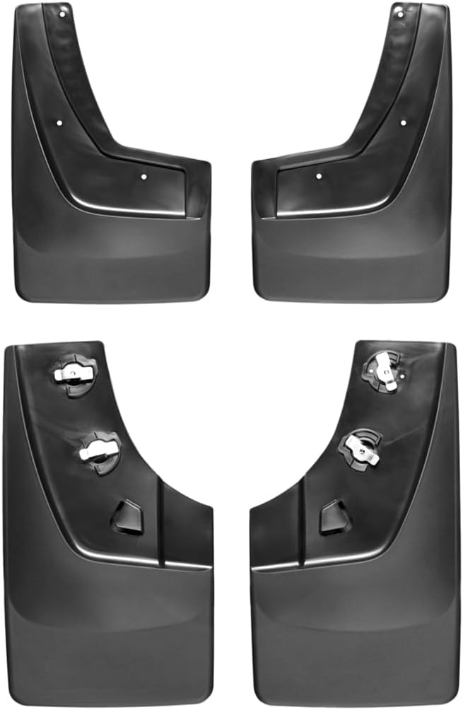 WeatherTech Custom No Drill Splash Guard MudFlaps for GMC Sierra 1500, Sierra 1500 Limited, Sierra 2500HD / 3500HD - Front & Rear Set (110036-120036), Black
