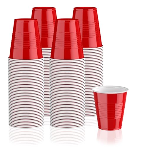 Lilymicky 240 Pack 12 oz Disposable Plastic Cups, Red Party Plastic Cups for Parties, Picnics and BBQ by Lilymicky - Used condition - US$25.07