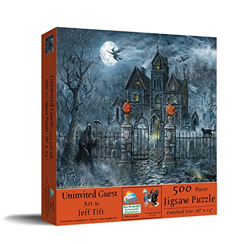 Uninvited Guest Halloween 500 Pc Jigsaw Puzzle By Sunsout - Halloween Pumpkin Trick Or Treat #TOP1