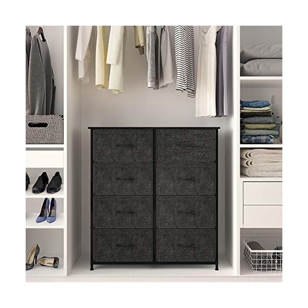 YITAHOME Dresser Storage Tower with 8 Drawers - Vertical Furniture Storage Tower for Bedroom, Bathroom, Laundry, Closets, and More - Sturdy Steel Frame, Wood Top, Easy Pull Fabric Bins - Image 5