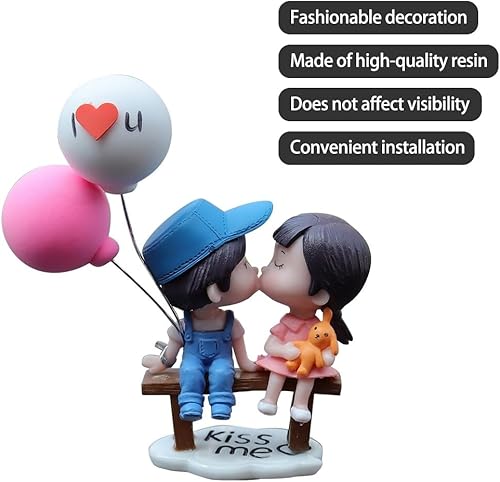 Miniatura 2 de Decoración de coche de pareja de dibujos animados, lindos adornos para parejas, accesorios de decoración interior de automóvil con globo para