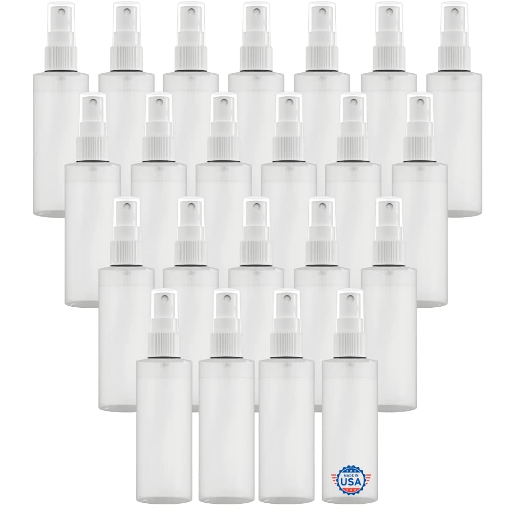 JND4oz Plastic Spray Bottle Fine Mist - Refillable & Reusable for Household Use, Essential Oil, Cleaning Solution & Perfume - Portable Sprayer, Travel Size, Leak Proof (48 pack) 120 ml