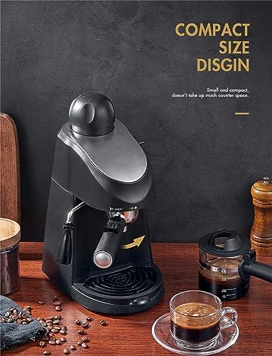 UPIKIT Espresso Machine with Milk Frother – 3.5Bar Espresso Maker for Rich Cappuccinos and Lattes (Black) - Image 4