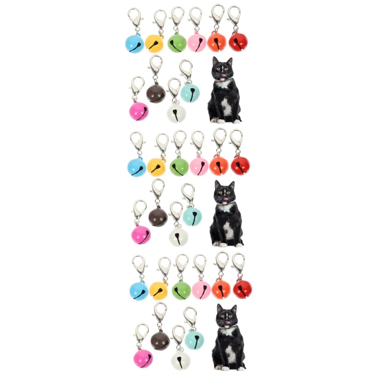 20 Pcs Pet Collar Bell A Necklace Decor Necklaces Puppy Accessories Cat Dog Collar Bells Pack Metal, 3X1.27X1.27CMx3pcs, Metal, Metal No Gemstone