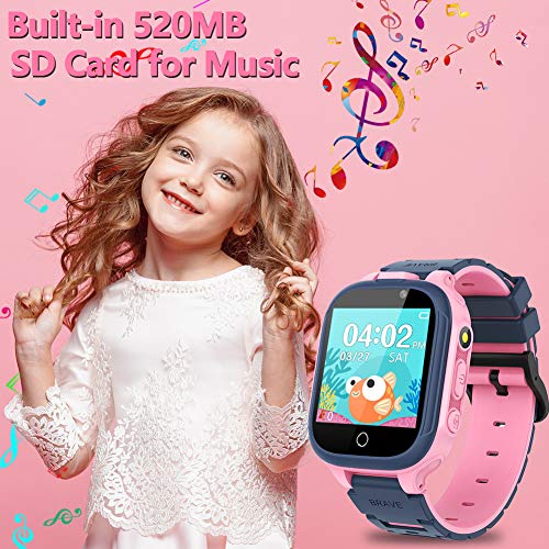 Kids Smart Watch Boys Girls With 24 Games Dual Camera 1.44" Touch Screen Music Player Video Recorder 12/24 Hr Pedometer Alarm Clock Calculator Flashlight Stopwatch Electronic Learning Education Toys #TOP4