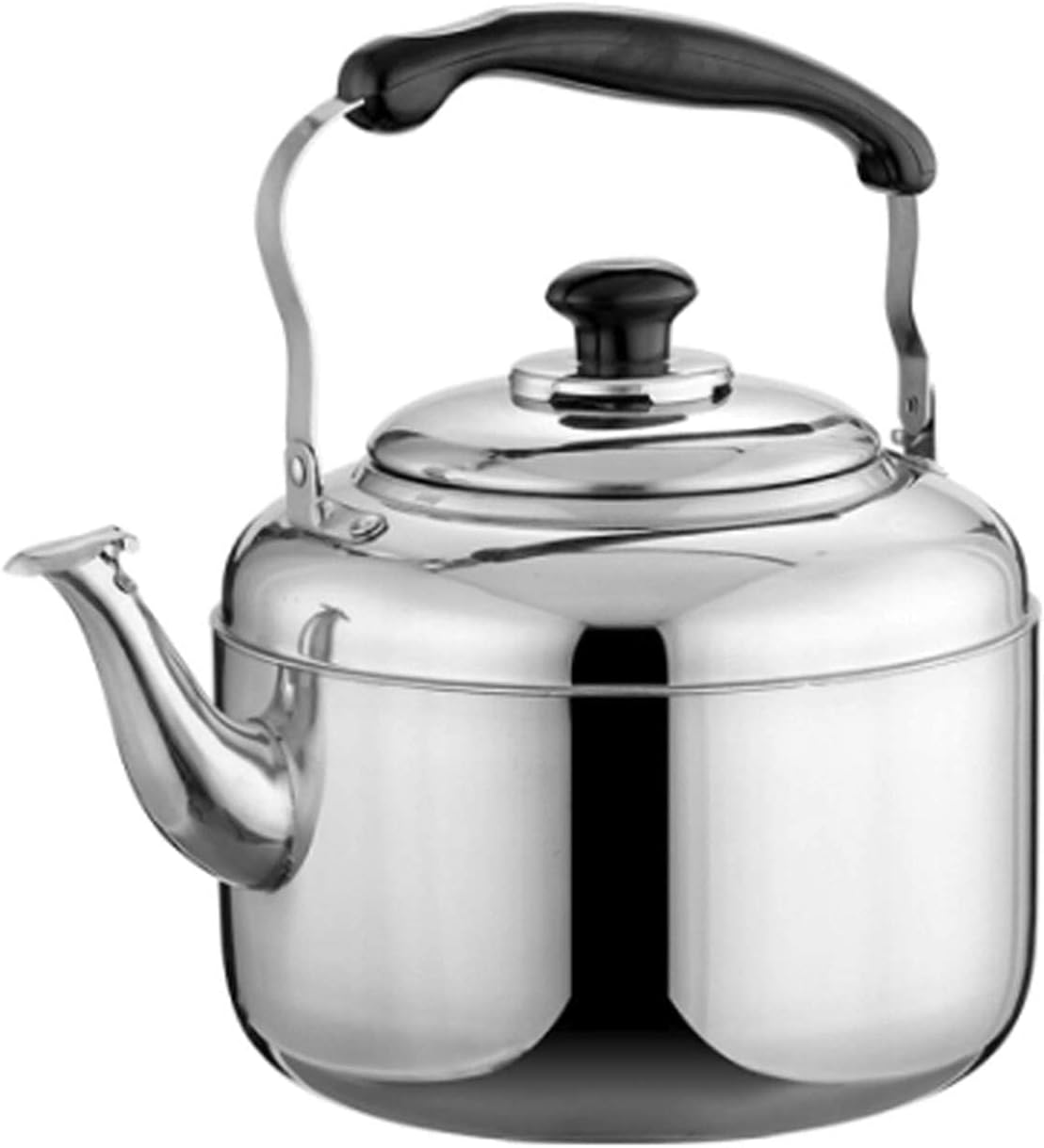 Whistling Tea Kettle Stainless Steel Silver Teapot, with Ergonomic Handle Large Capacity, Suitable for Stove Top