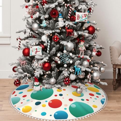 Jupe de sapin de Noël à pois pour cacher le pied de l'arbre - 8