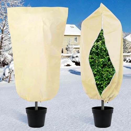 Diealles Shine Telo per Piante Inverno Antigelo, 2 Pezzi 180 x 120 CM 80 g/m² Copertura Piante Inverno, Resistente agli Strappi Protezione Piante Inverno, Telo Protezione Piante Inverno con Cerniera