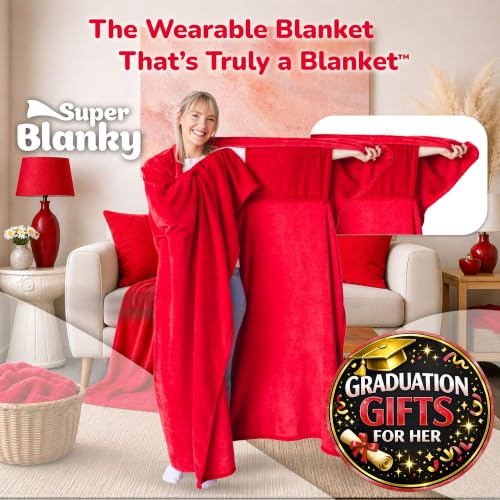 Image of Super Blanky Wearable Blankets for Women & Men, Graduation Day Gift for Her, Cozy Gifts for Women, Wife Birthday Gifts Ideas