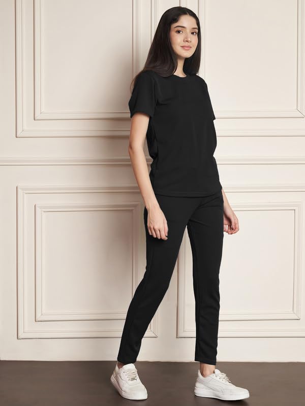 Image of DTR FASHION Polyester Blend Solid Lining Tracksuit | Night Wear Suit For Women