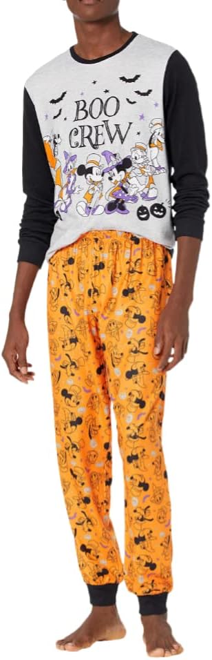 Disney Men Mickey Mouse 2-Piece Loose-Fit Pajamas Set
