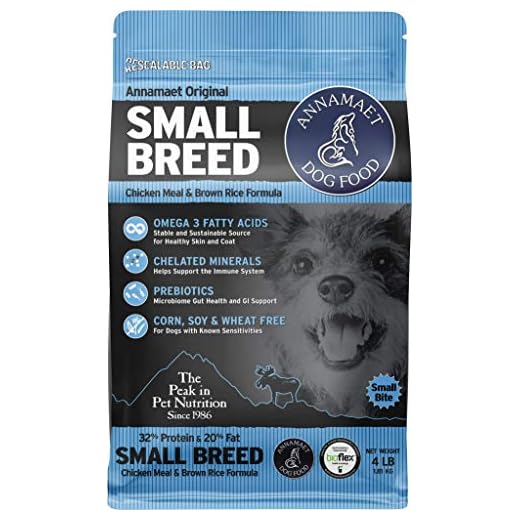 Annamaet Original Small Breed Formula Dry Dog Food, (Chicken & Brown Rice), 4-lb Bag