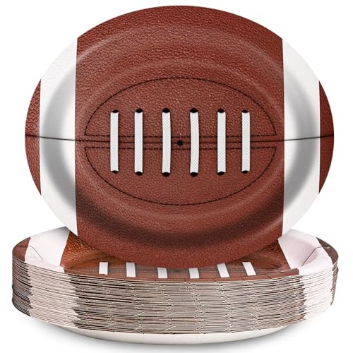 EggSun Football Oval Paper Plates 10